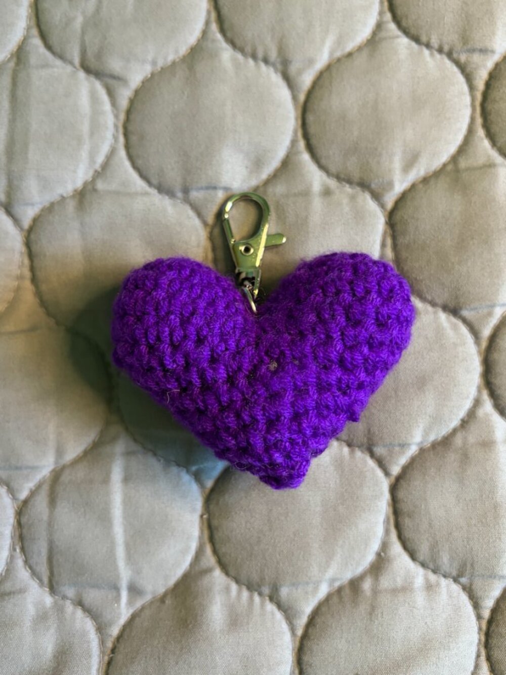 Royal Purple Heart Keychain